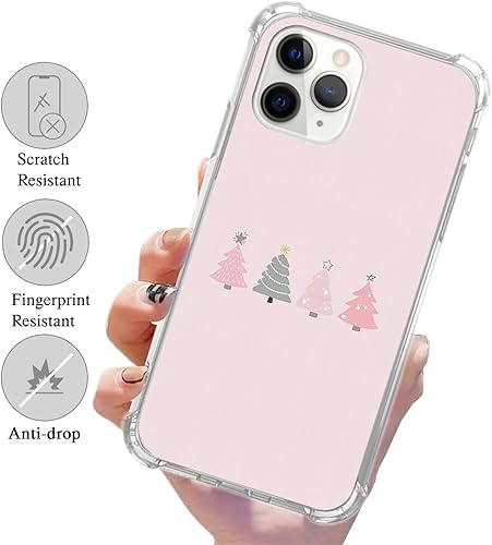 Miniatura 2 de Bonita funda de árbol de Navidad rosa compatible con iPhone 11 Pro Max, funda de Navidad de invierno para iPhone 11 Pro Max para adolescentes,