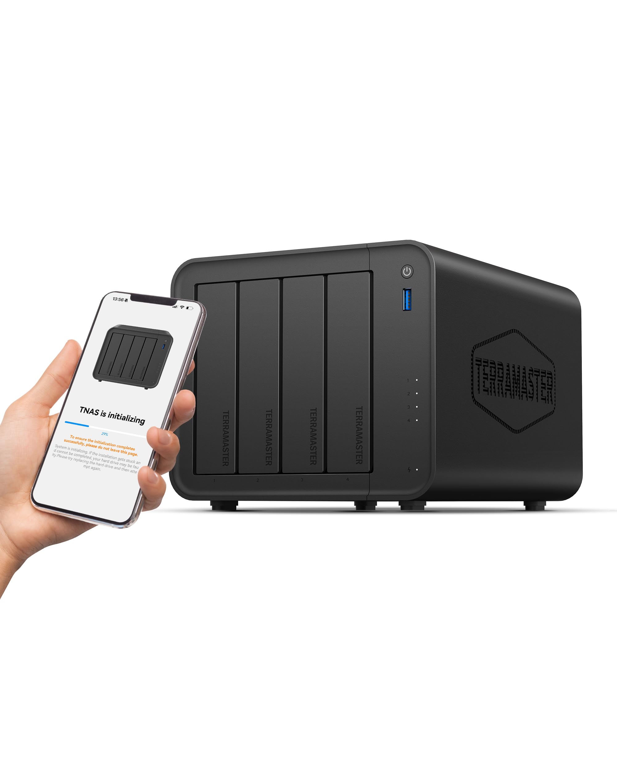 TERRAMASTER F4-425 NAS 4 Baies - Processeur Quad-Core Intel x86, 4 Go de RAM, LAN 2.5GbE, Serveur Multimédia NAS pour Utilisateurs Domestiques (sans Disque)