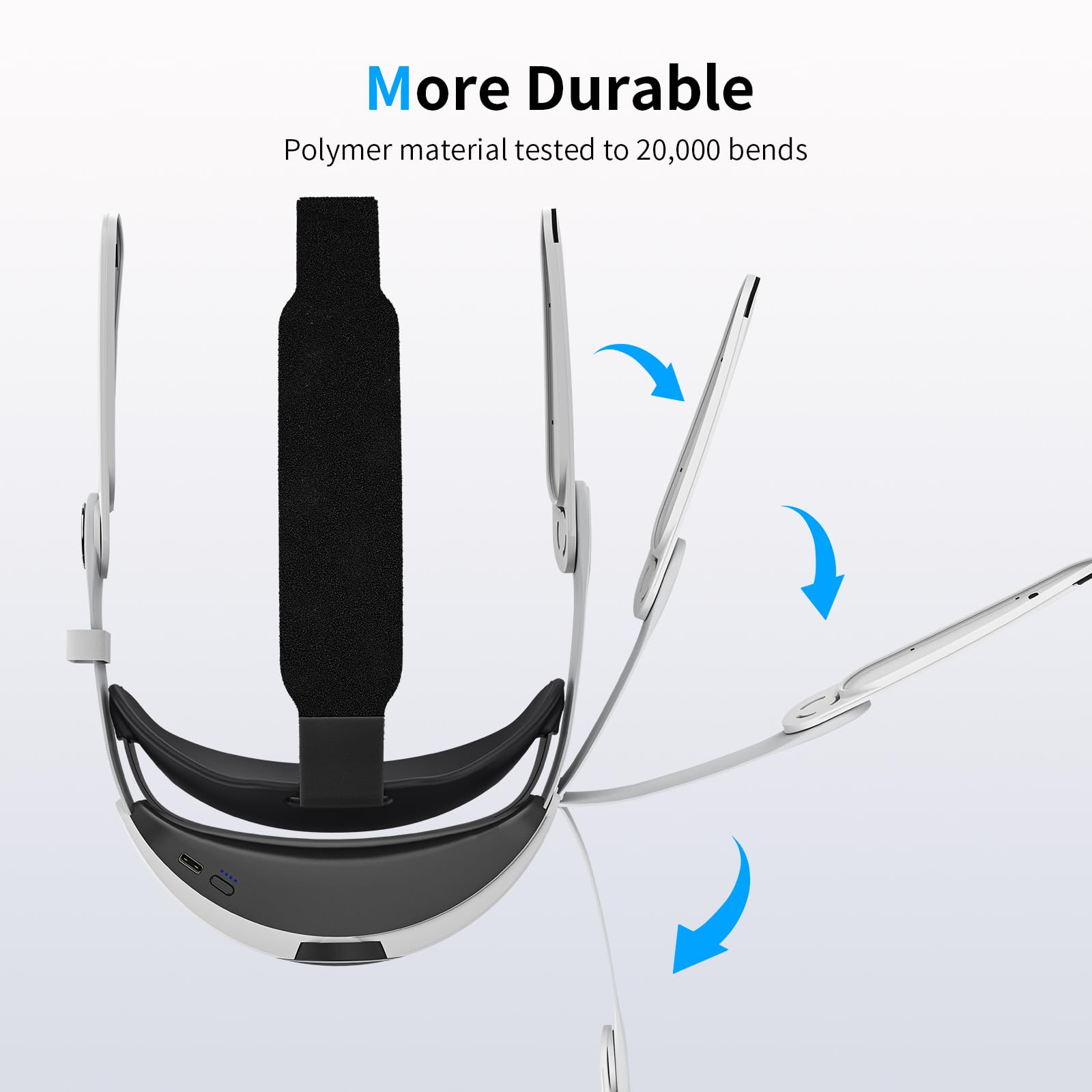EVARY Elite - Cinghia per la testa per Meta Quest 3, batteria da 10000 mAh, accessori per realtà virtuale, durata 3-5 ore, ricarica rapida, fascia regolabile per il massimo comfort