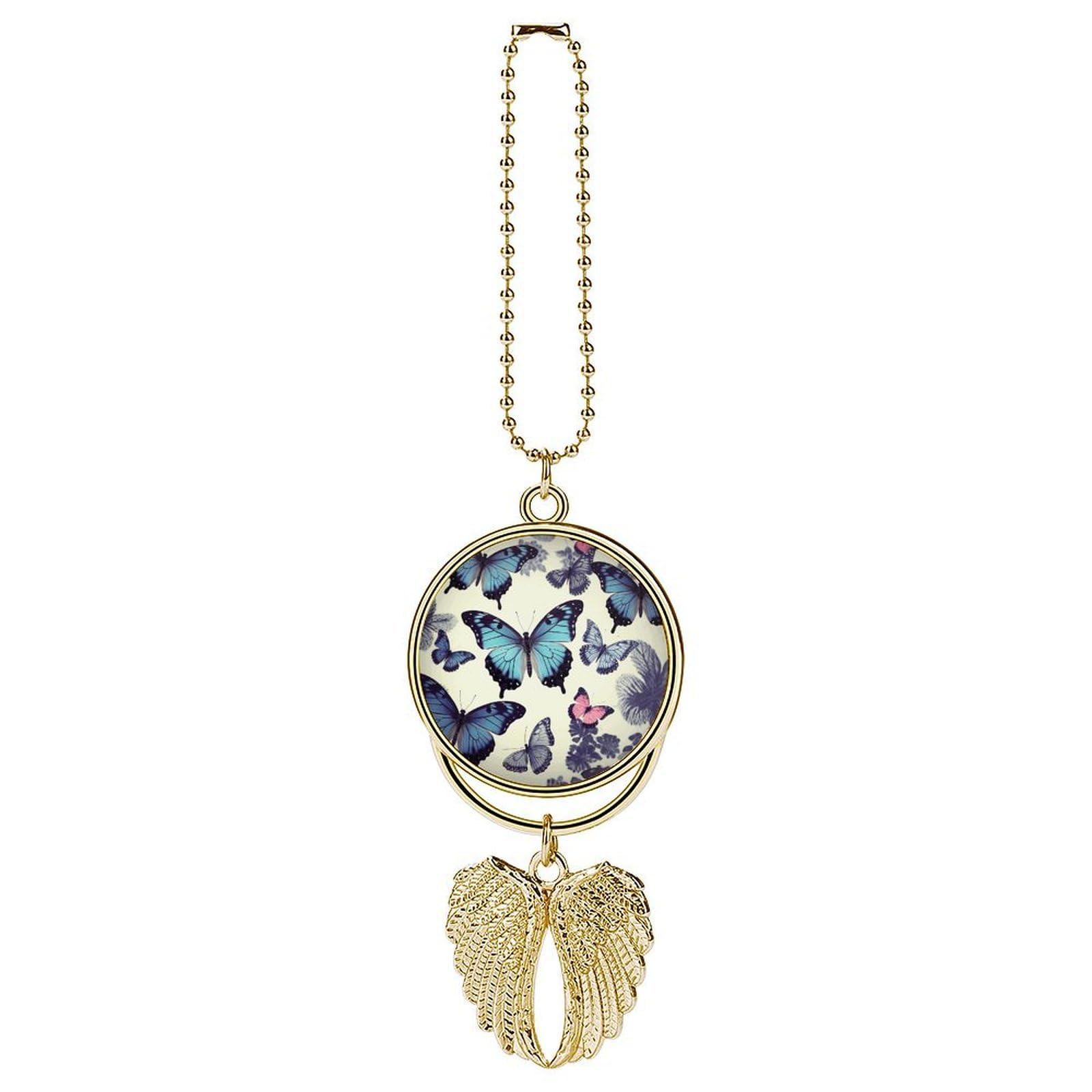 Beautiful Butterfly Car Pendant Rear View Mirror Hanging Ornament Auto Metal Charm for Aesthetic Interior Decor. Lucky Car Accessories Cute Funny Hanging Decor for Car Truck