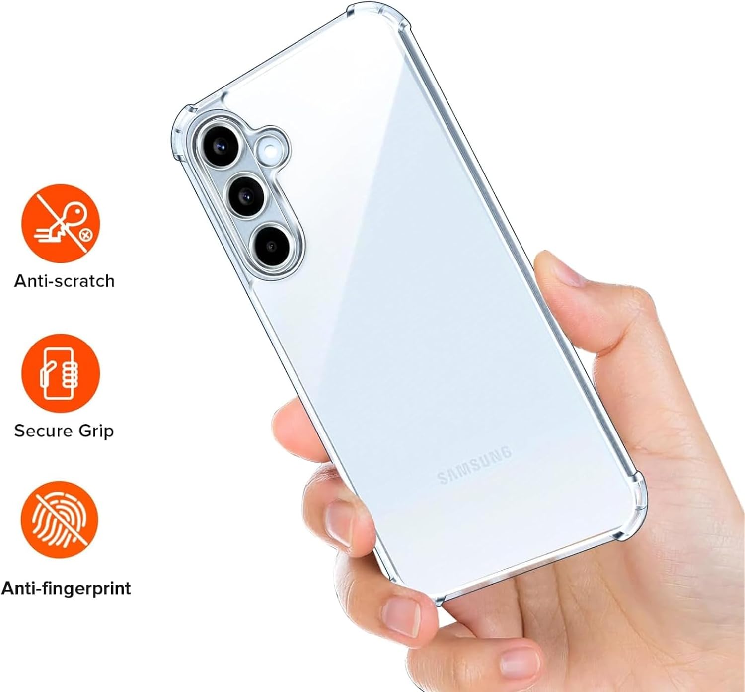 Kit Capa Capinha Para Samsung Galaxy A55 Case Air Anti Impacto Transparente + Pel�cula De Vidro Temperado 3d Full Cover (Transparente + Vidro 3d)
