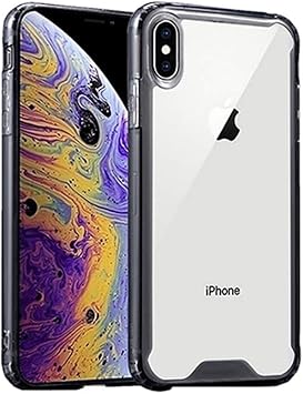 Briscia iPhone XS Case, Clear Case, Black iPhone X Protective Case, TPU Bumper + Acrylic Back Material, Shock Absorption, Transparent iPhone XS/X, Black