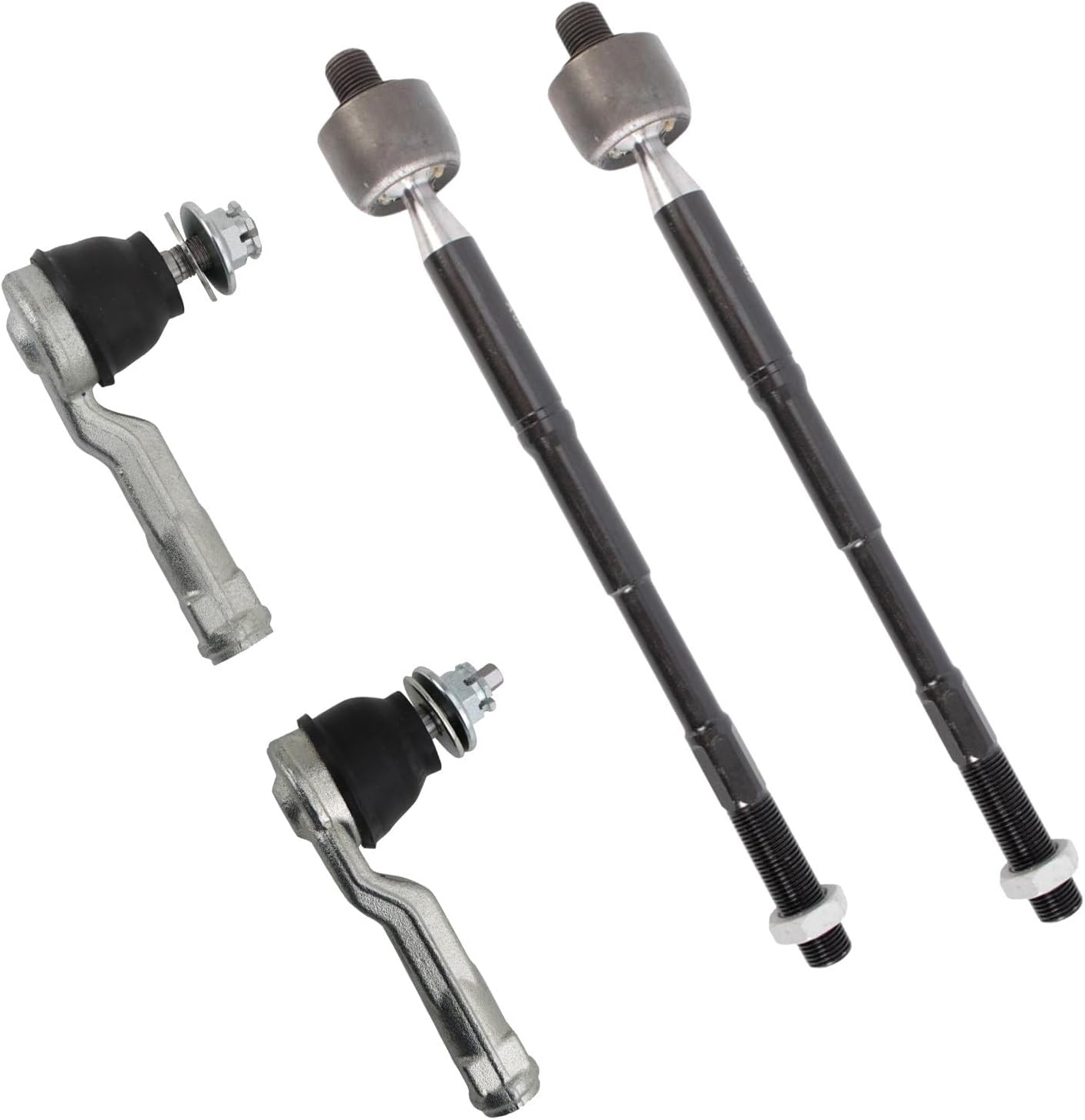 TRQ Front Inner and Outer Tie Rod Set Compatible with 2017-2022 Hyundai Ioniq 2019-2021 Kona Electric 2017-2020 Kia Niro 2019-2020 Niro EV