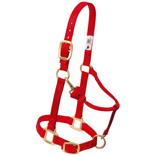 Weaver Leather Original Ajustable Nylon Caballo Halter, Rojo, árabe/Rojo