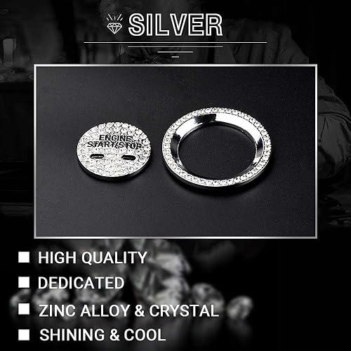 Miniatura 5 de CARFIB Accesorio brillante para el interior del automóvil para Cadillac CT6 CTS Escalade SRX XT5 XTS Anillo de botón de encendido Empuje Motor Start