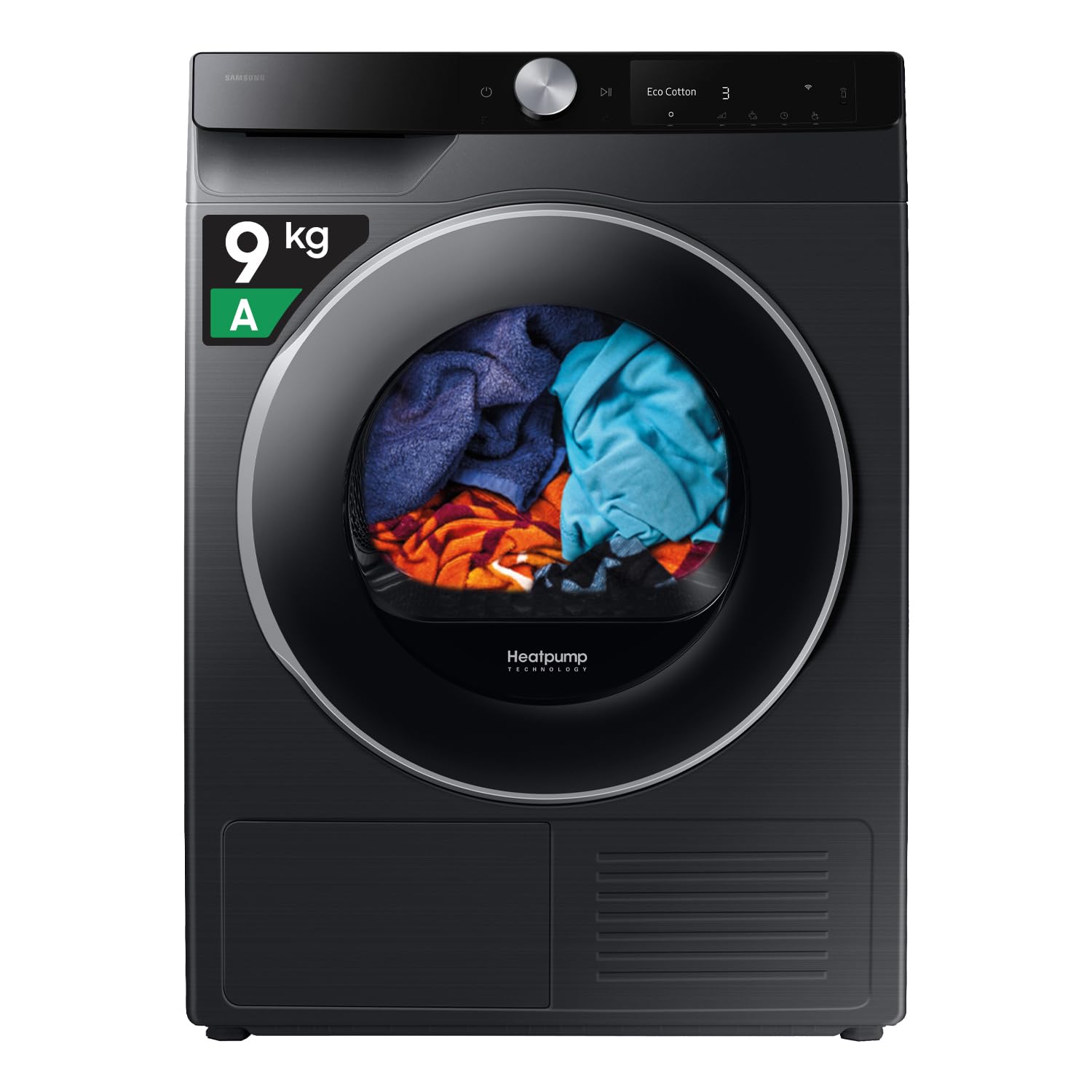 Samsung Asciugatrice AI Control DV90DG6845LB/​U3, 9 kg, Pompa di Calore, Wifi, QuickDrive, AI Dry, Sensore Optimal Dry, Display AI Control, Carica Frontale, 60L x 85H x 60P cm