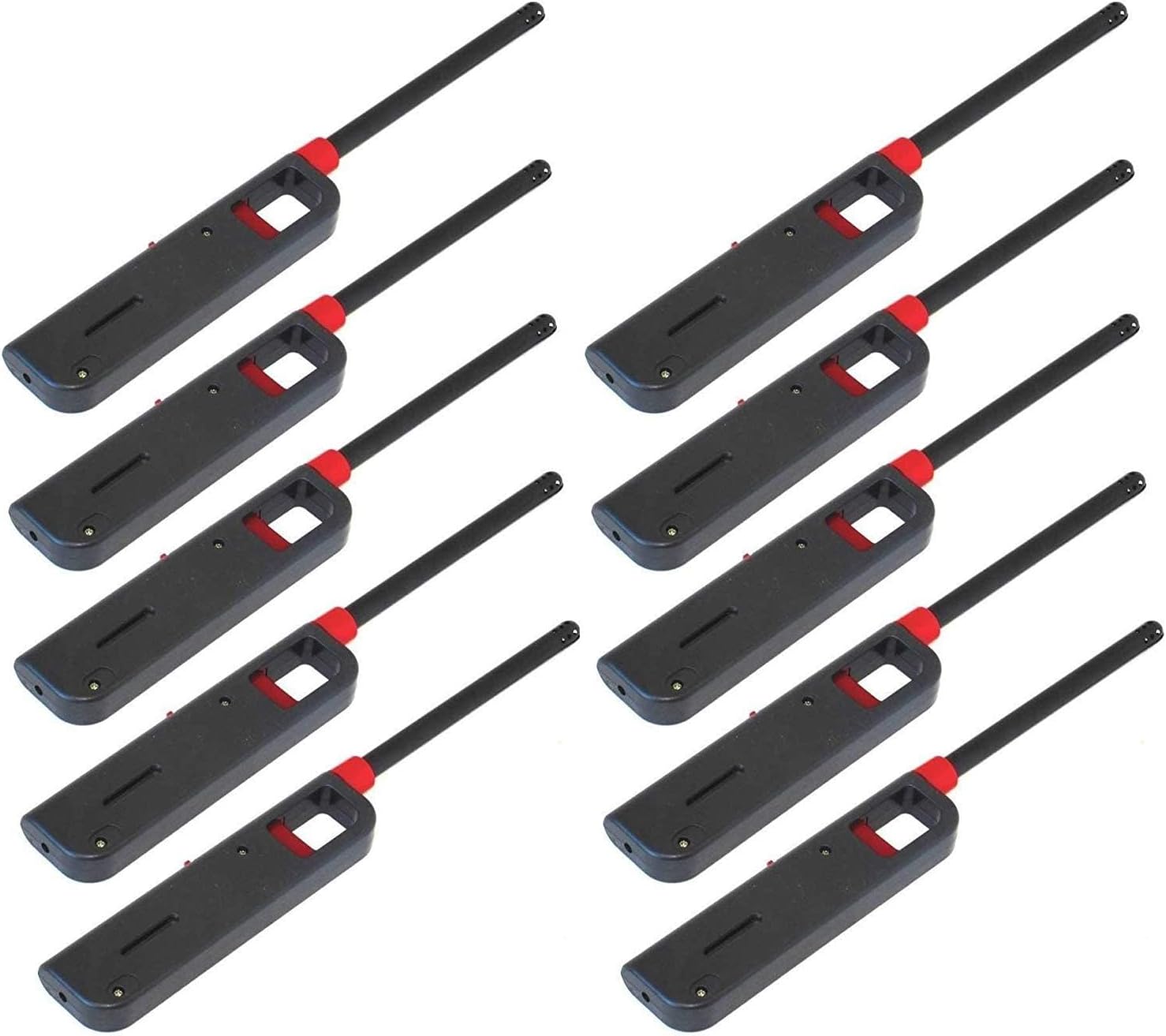 Fuel Included Handi Flame 10pk BBQ Grill Click Lighter Refillable Butane Gas Candle Fireplace Kitchen Stove Wind Resitent Long Stem