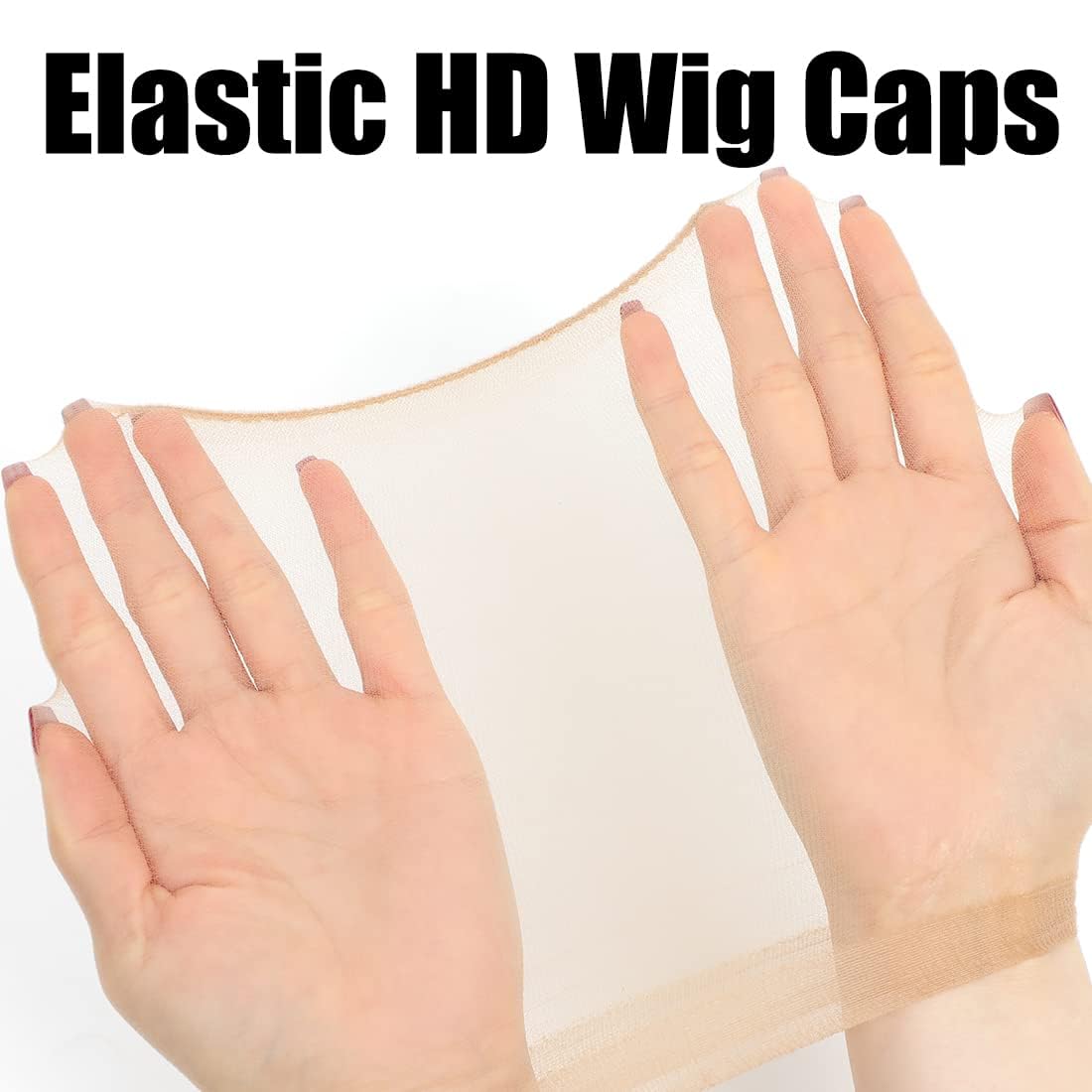 Brown Stretchy Nylon Wig Caps, Skin Tone Stocking Cap for Women Men - Brown (8 Pack 16 Pieces)