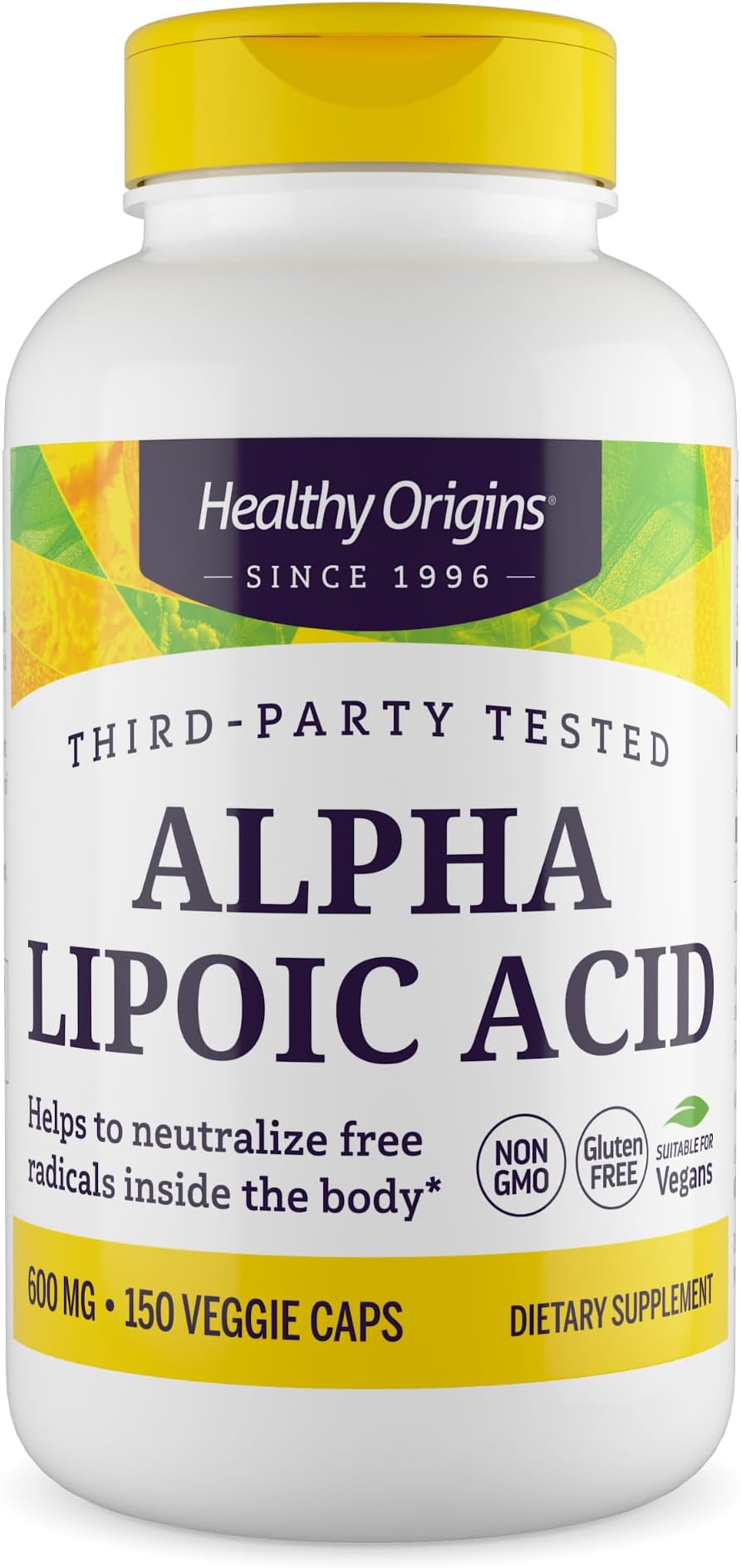Alpha Lipoic Acid 600 mg, 150 Veggie Capsules - Maximum Strength Universal Antioxidant Supplement - Supports Healthy Blood Sugar Metabolism, Nerve Health & Cellular Energy Production