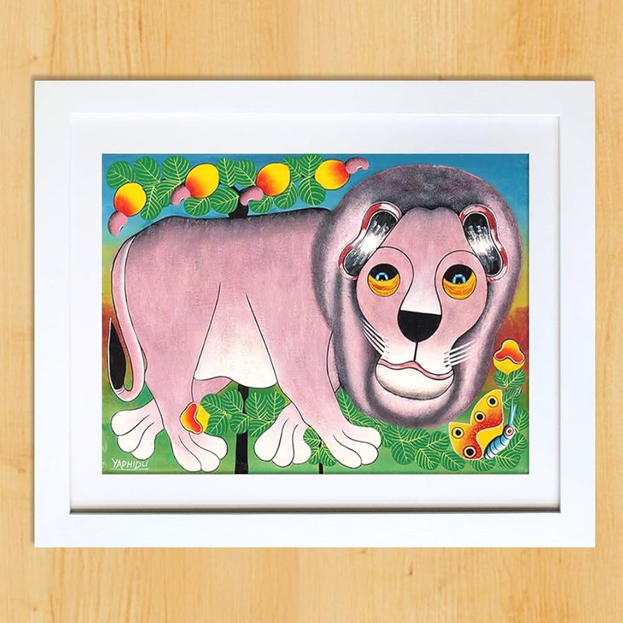 Amazon.co.jp: ティンガティンガアート 『ライオン～カシューナッツの