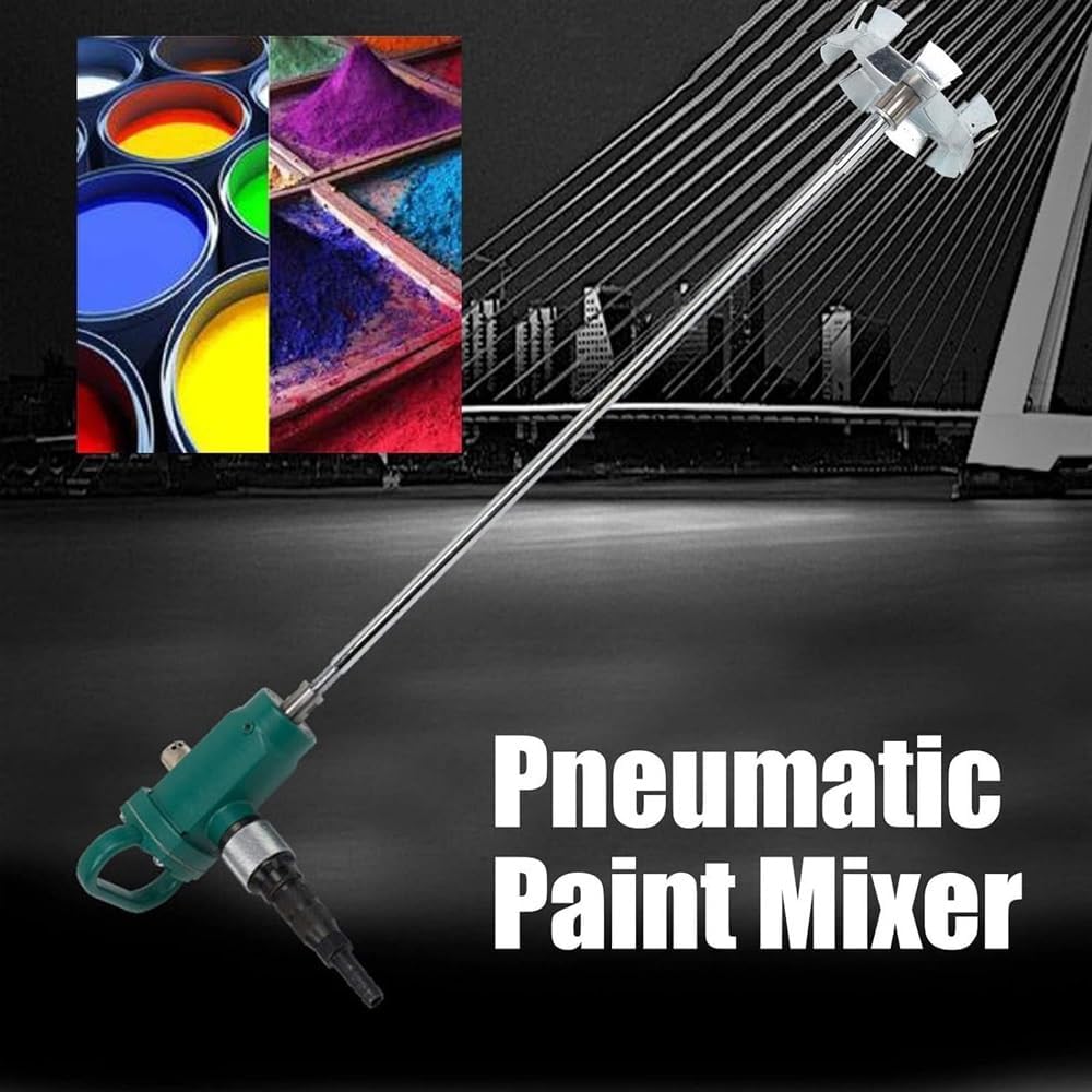 Pneumatic Paint Mixer, 680W Stainless Steel Pneumatic Mixer, Paint Air Agitator, Adjustable Speed, Porous Heat Dissipation, Paint Automatic Stirrer for Industrial Barrel, Paint, Plaster