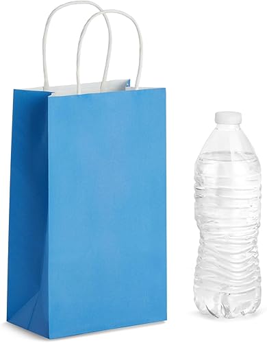 Miniatura 6 de BLUE PANDA Bolsas de regalo  9 x 5 x 3 pulgadas, paquete de 25, color azul, bolsas de recuerdo de fiesta con asas para dulces y golosinas