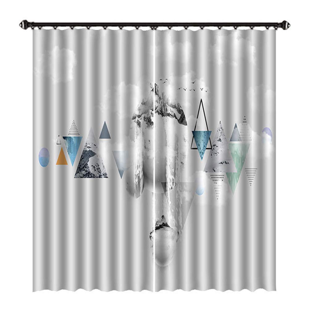 Amazon カーテン 85 遮光カーテン 3d幾何学模様 スーパーソフト断熱 遮熱カーテン アイレット付き おしゃれ ドレープカーテン寝室 リビング用 2枚組 2 2x52 W X63 H カーテン オンライン通販