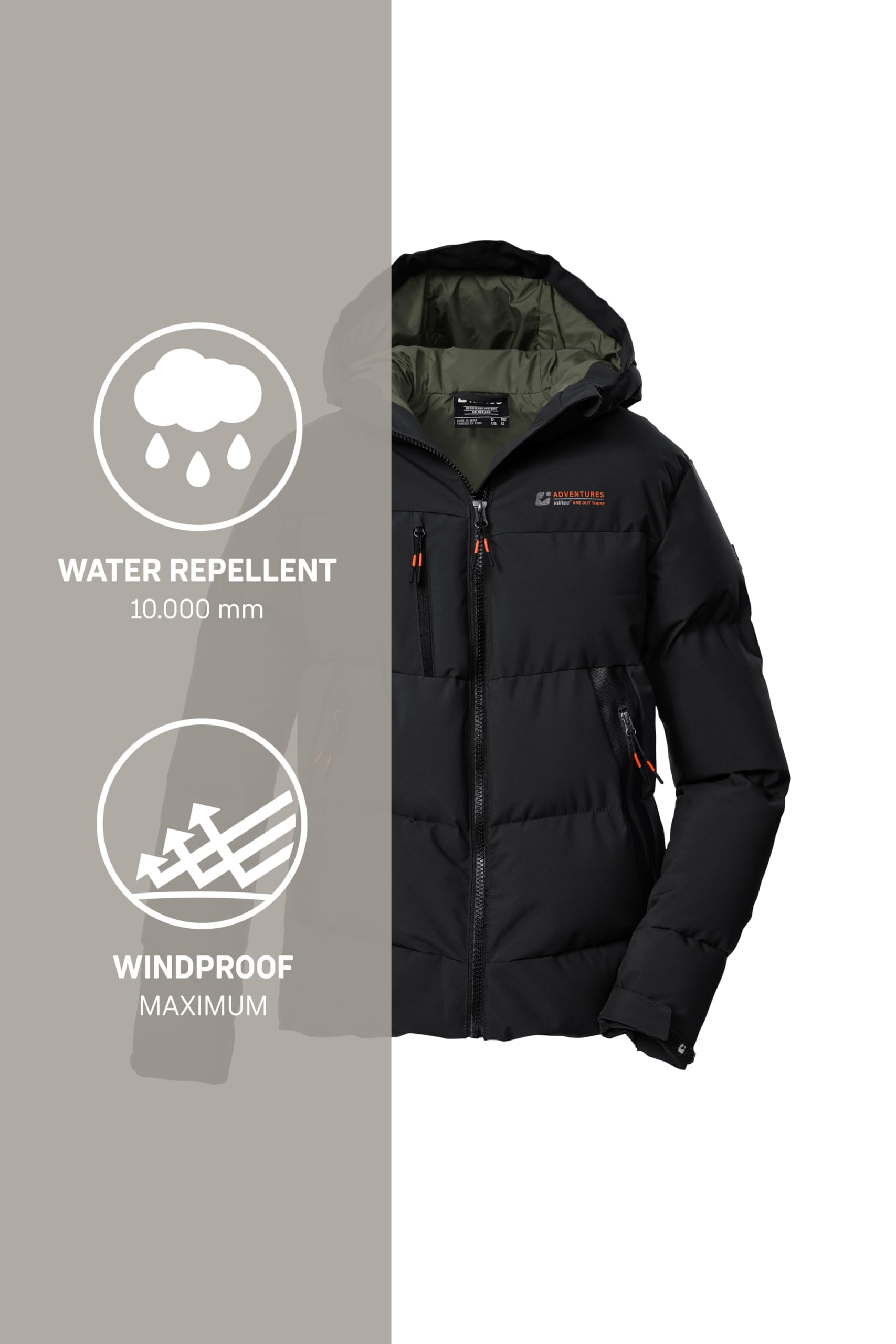 Killtec Kow 239 Bys Qltd Jckt Chaqueta acolchada/chaqueta funcional con aspecto de plumón y capucha Niños