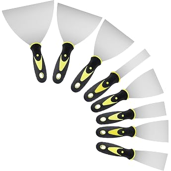 8-Piece Spatula Set Surface Spatula Drywall Tool Painters Spatula Edelstahl Malerspachtel mit Kunststoffgriff Putty Messer SpachtelSchaber Palettenmesser Kratzer1/1.5/2/2.5/3/4/5/6 Zoll
