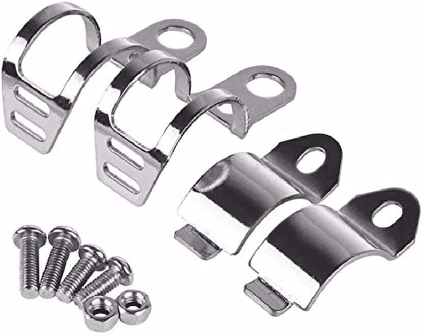 1pair Metal Motorcycle Modified Turn Signal Light Indicator Mount Bracket Clamp 30-45mm (Chrome)