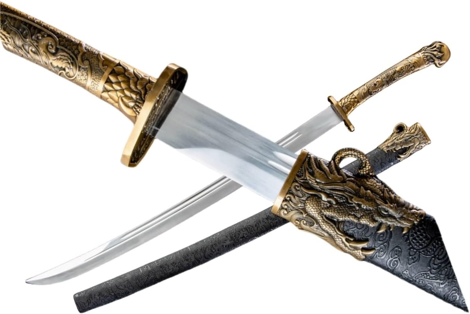 LOONGSWORD 39.37" Chinese Qingdao Sword – Handcrafted High Manganese Steel Blade, PU Leather Scabbard, Alloy Fittings – Traditional Single-Edge Martial Arts Sword