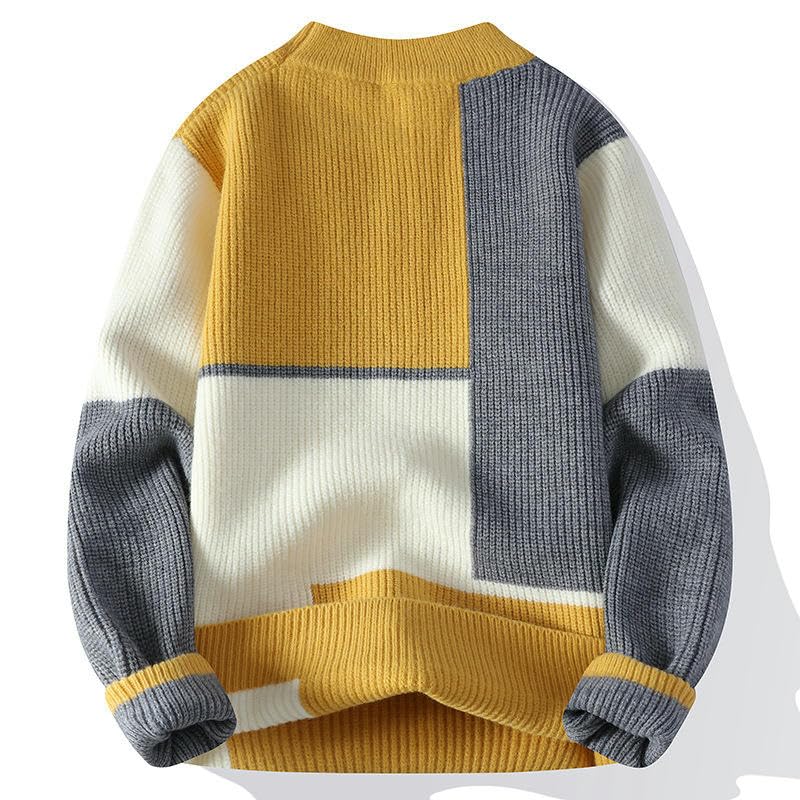 Pull en tricot à col rond pour homme idéal en hiver