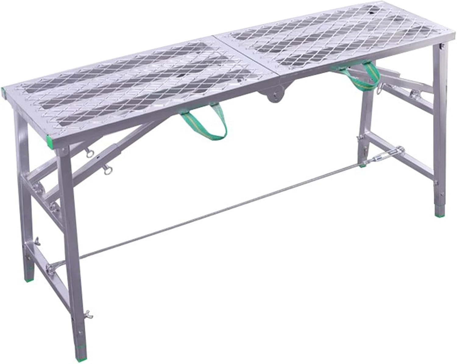 Portable Folding Scaffolding Workbench, Adjustable Scaffold Platform 330 LBS Load Capacity, Galvanized Steel Welding for House Renovation, Furniture Repair, High Place Work