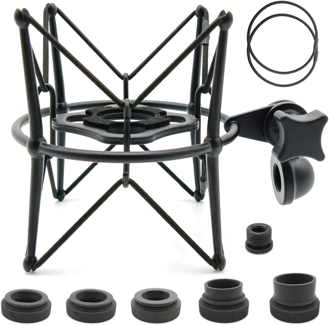 Suuntok Microphone Shock Mount Mic Holder-Anti Vibration Spider Shockmount Compatible with Many Condenser Microphones Like AT2020 MXL770 MXL990 Samson G Track Pro - Black : Musical Instruments