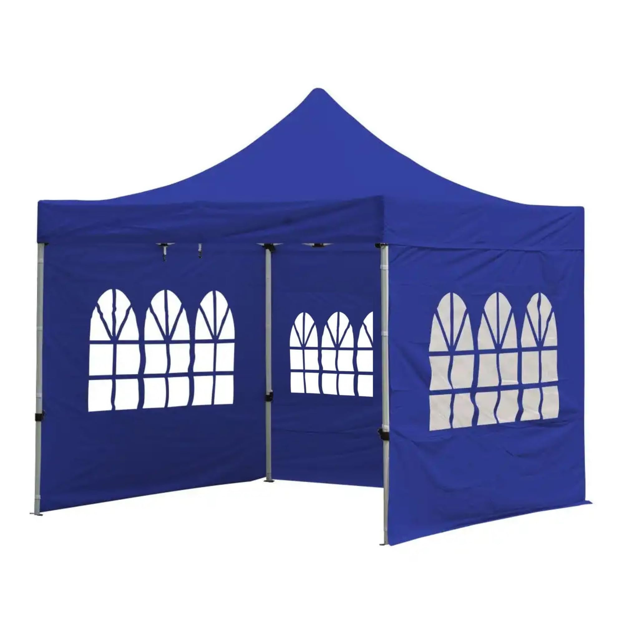 THESHELTERS - 10x10 ft Gazebo Outdoor Super Heavy Duty (28Kgs) Waterproof Tent With 3 Side Window Covers, Canopy Portable & Foldable - 2 Mins Fast Installation (Blue)-image-4