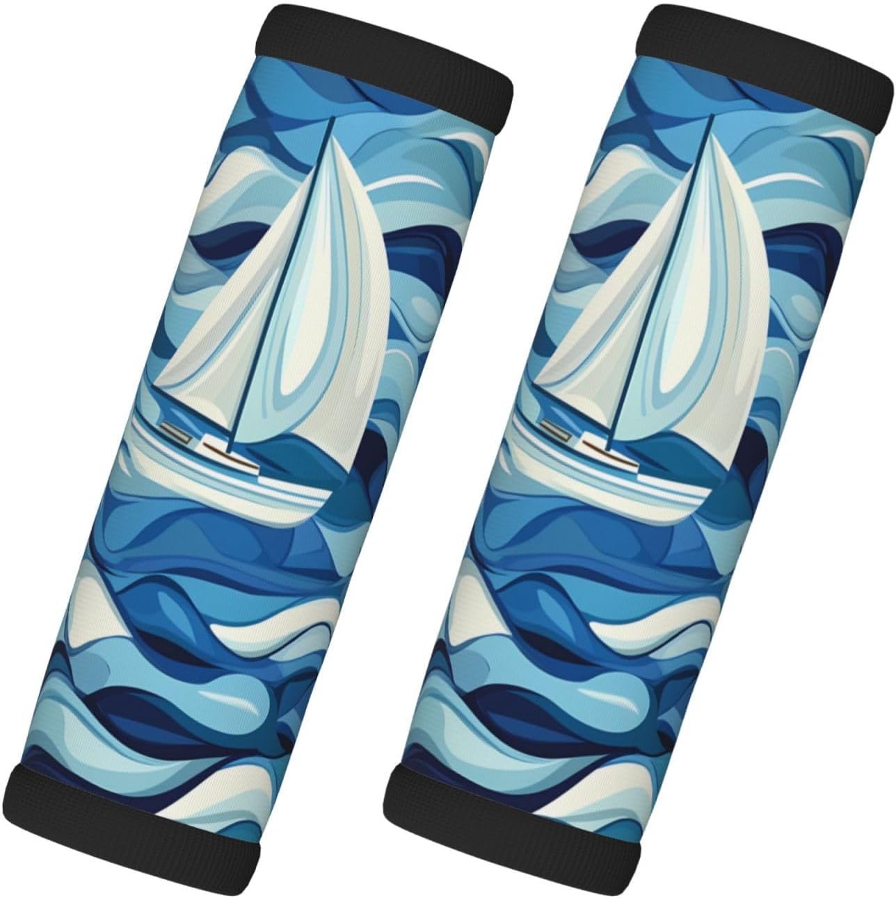 Sailing boat on the sea 2Pack Luggage Handle Wrap for Suitcase Travel Essential Material Comfortable Suitcase Handle Wraps for Suitcase for Traveling
