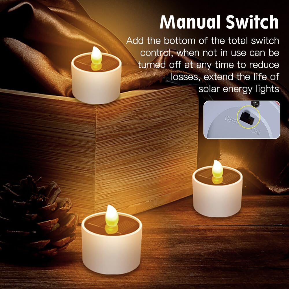 6 Bougies Solaires LED Pour Extérieur - Étanches IP44, Allumage Automatique, Ambiance Jardin-terrasse