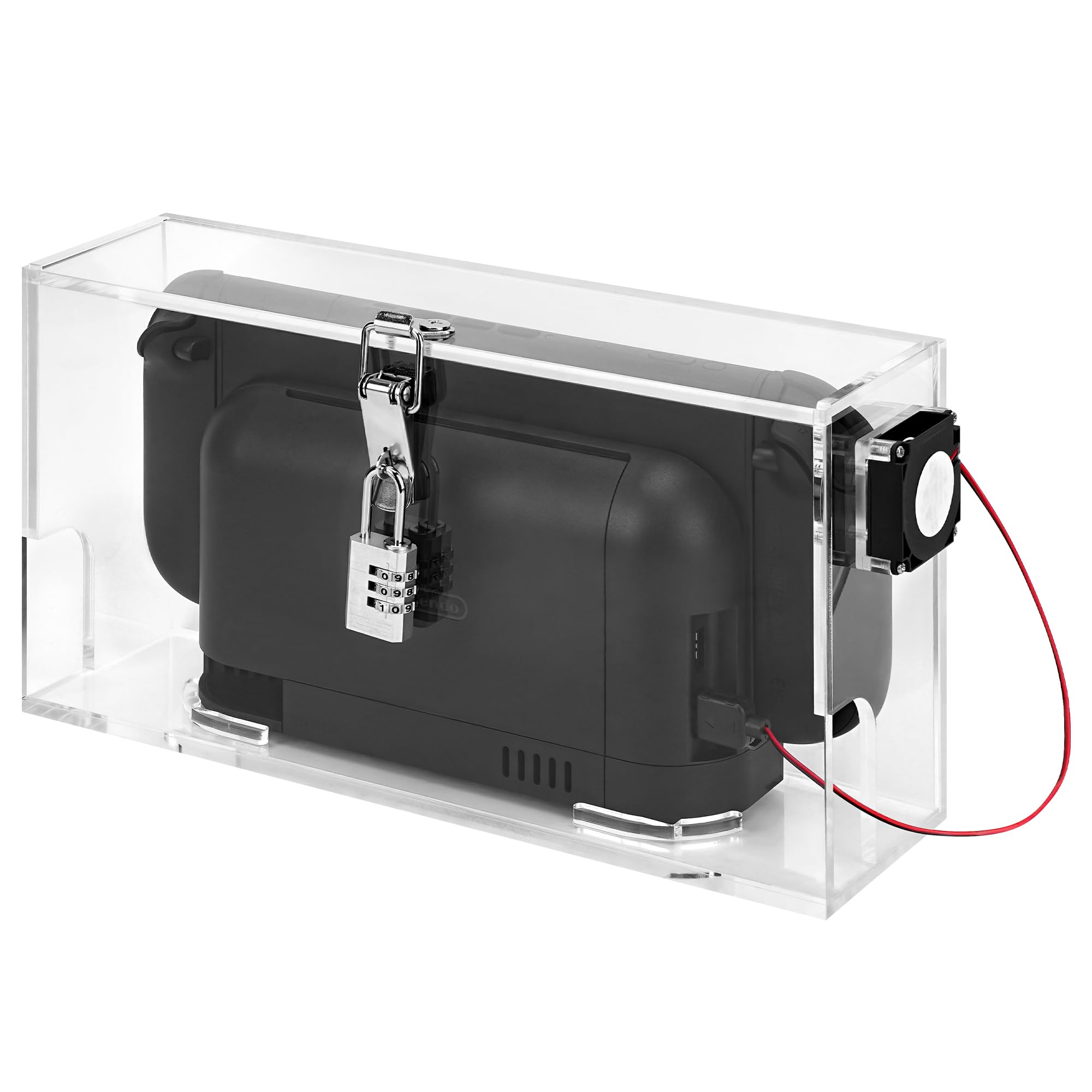 Geekria Pokrowiec chłodzący pył kompatybilny z Nintendo Switch 2/OLED Dock, zabezpieczenie przed dziećmi Gry dla dzieci, konsole ochronne, z blokadą hasła, cichy wentylator chłodzący, odporny na