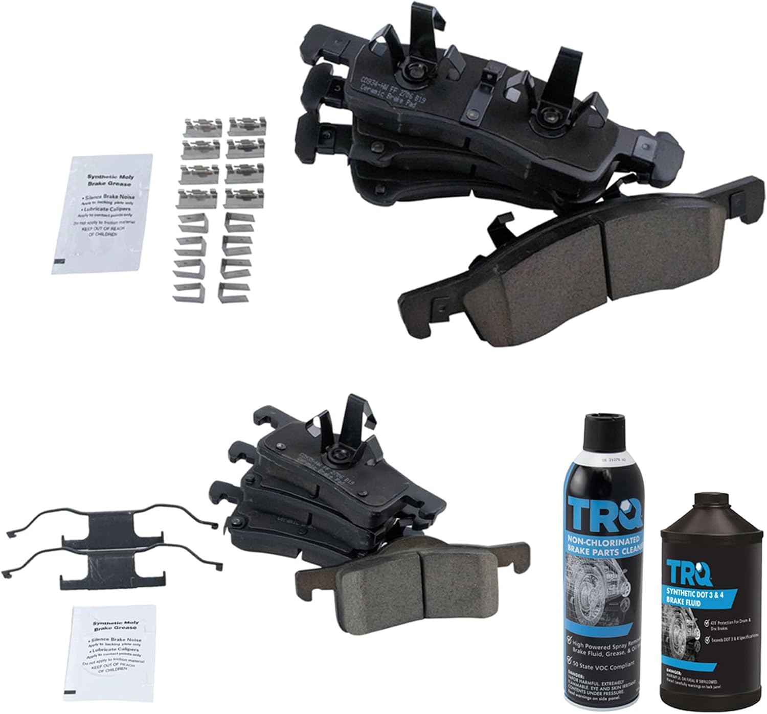 Front & Rear Brake Pads Brake Chemical Kit Ceramic Compatible with 2003-2006 Ford Expedition Lincoln Navigator