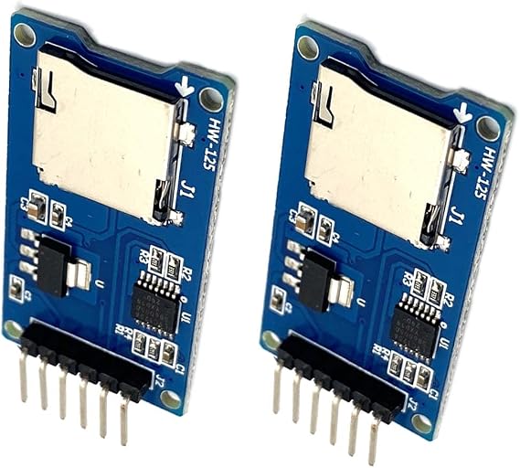 Kiro&Seeu 2pcs Micro SD Card Module Storage Board 6-pin TF Card Memory Adapter Reader Module SPI Interface Compatible with Ar-duino Raspberry Pi