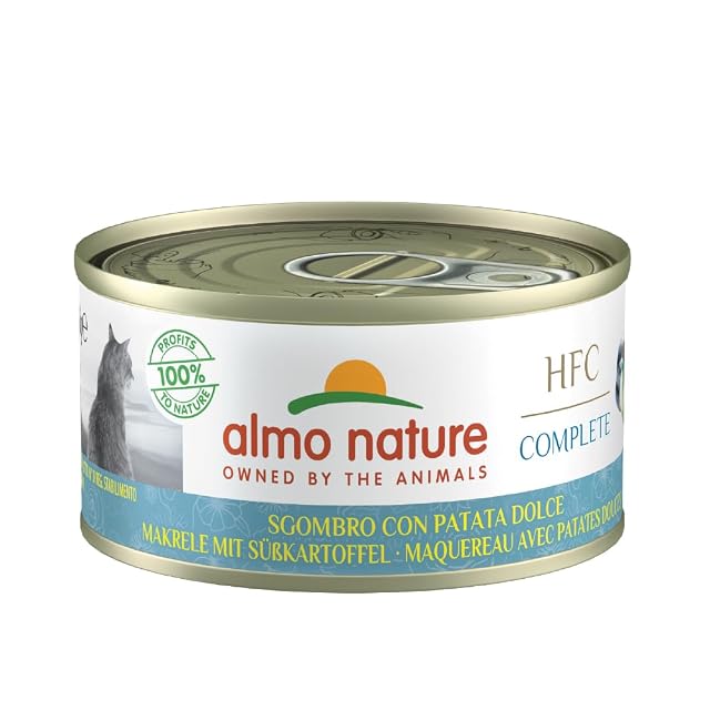 almo nature HFC Complete - Caballa con Patata Dulce - Comida húmeda para Gatos Adultos: 24 Cajas de 70 g