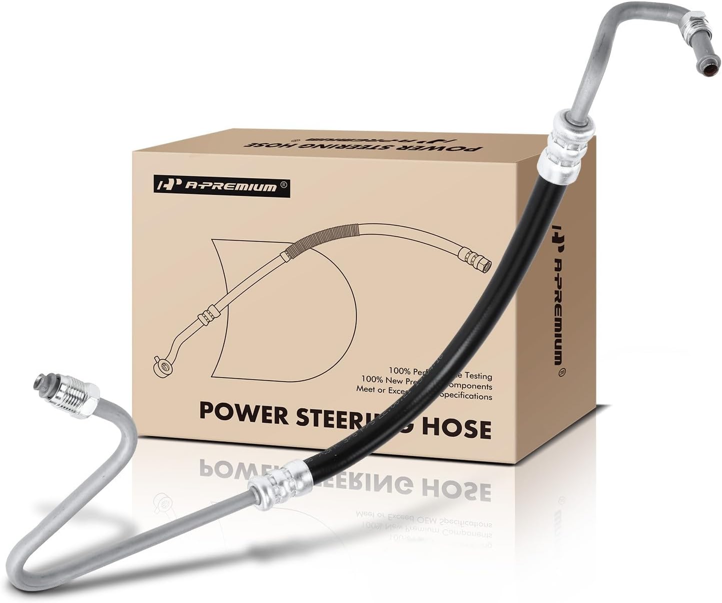 A-Premium Power Steering Pressure Hose Line Assembly Compatible with Chevrolet & GMC C10 C20 K10 R20 C1500 C2500 Suburban C3500 K1500 K2500 & Pontiac, Pump to Gear/Rack Pinion