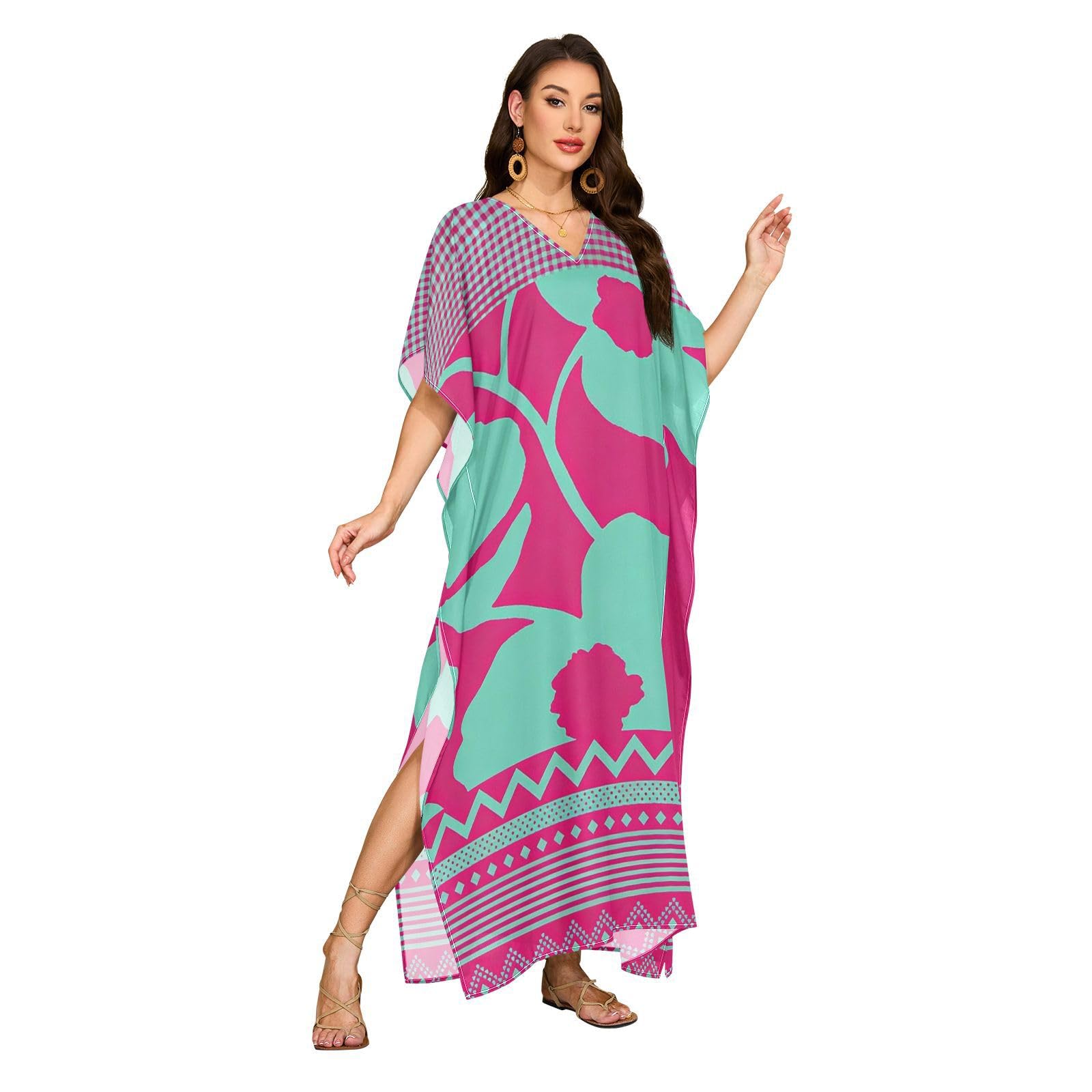 Cache-maillot confortable grande taille robe caftan anti complexe été - 7