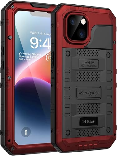 Miniatura 9 de Beasyjoy Funda impermeable para iPhone 14 Pro Max, funda de metal resistente con protector de pantalla integrado, protección de cuerpo completo de