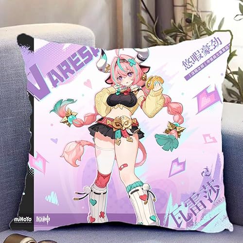 LaaHY Game Coussin rembourré pour Impact Varesa, Mignon Dessin animé Doux Canapé Décoration Coussin pour Les Fans Joueurs Cadeaux,1