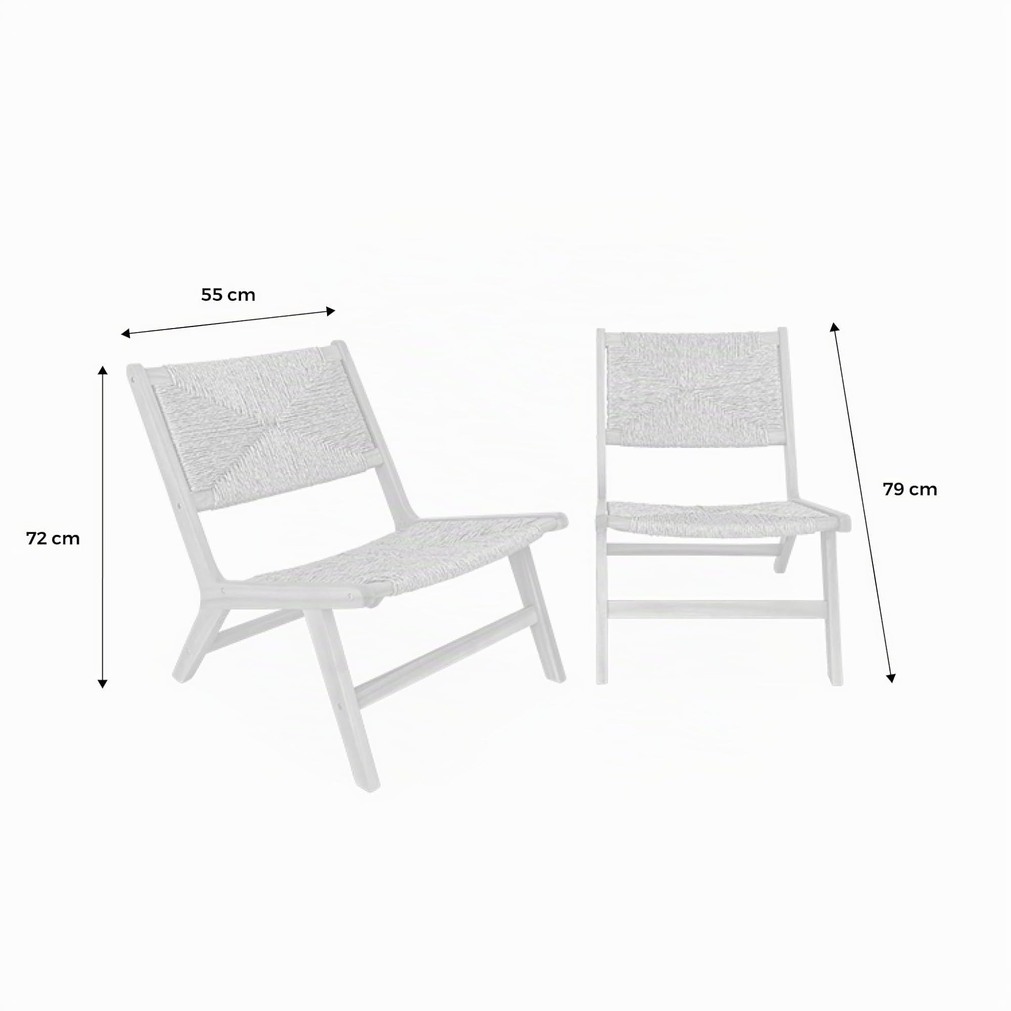 Alice's Garden sweeek - Lot de 2 fauteuils Relax de Jardin en Bois et résine Effet Paille. intérieur/extérieur