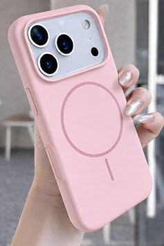 Coverzone İphone 17 Pro Max ile Uyumlu Kadife İç Yüzeyli Premium Silikon Kılıf MagSafe ile Uyumlu Kablosuz Şarj Destekli Darbe Emici Yumuşak Dokulu Koruma Tasarımlı Telefon Kılıfı Kum Pembe