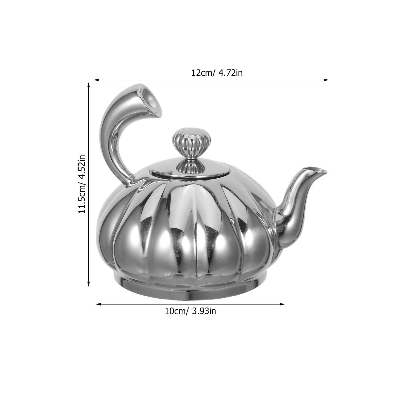 Kleine Teekanne aus Edelstahl mit Herausnehmbarem Infuser 350ml Kompakte Kürbisform Elegantes Design für Reisen und Büro