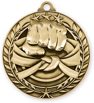 Martial Arts Award Medals, Tournament Medallion Gold Medals - Multiple Options in Quantities 1-50 -Custom Neckbands