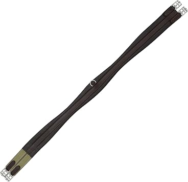 SIE Contoured Wessex Leather Padded Horse Girth Black Brown 46" /48" / 50" / 52" / 54" / 56"