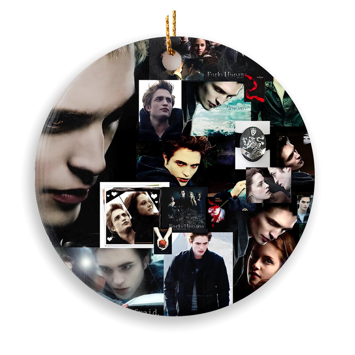 Christmas Tree Ornaments Circle Twilight Gift for Friends Acrylic Saga X-mas New Year Family Decor Birthday Holiday