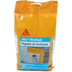 Revestimientos Cementicios Para Paredes Exteriores Sika MiniPack Pegado de baldosas, Blanco, Adesivo cementoso semiflexible para el pegado de piezas cerámicas en capa fina, Clase C1T, 5kg