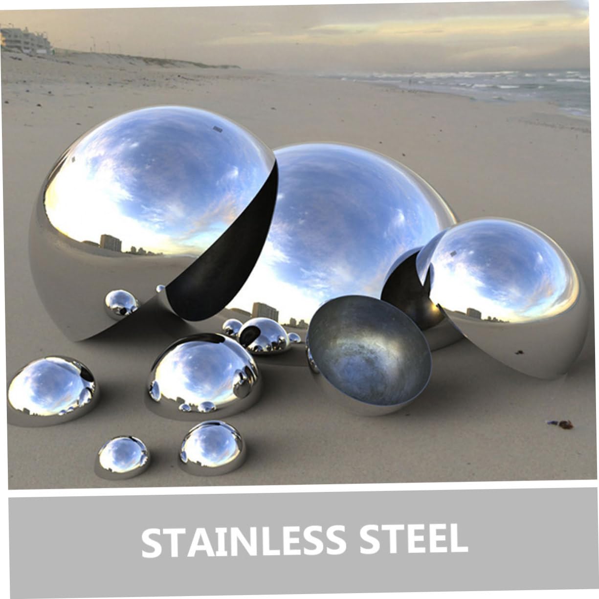 KONTONTY 4Pcs Reflective Gazing Balls Mirror Polished Garden Decor for Chic Outdoor Decoration Easy to Install and Clean