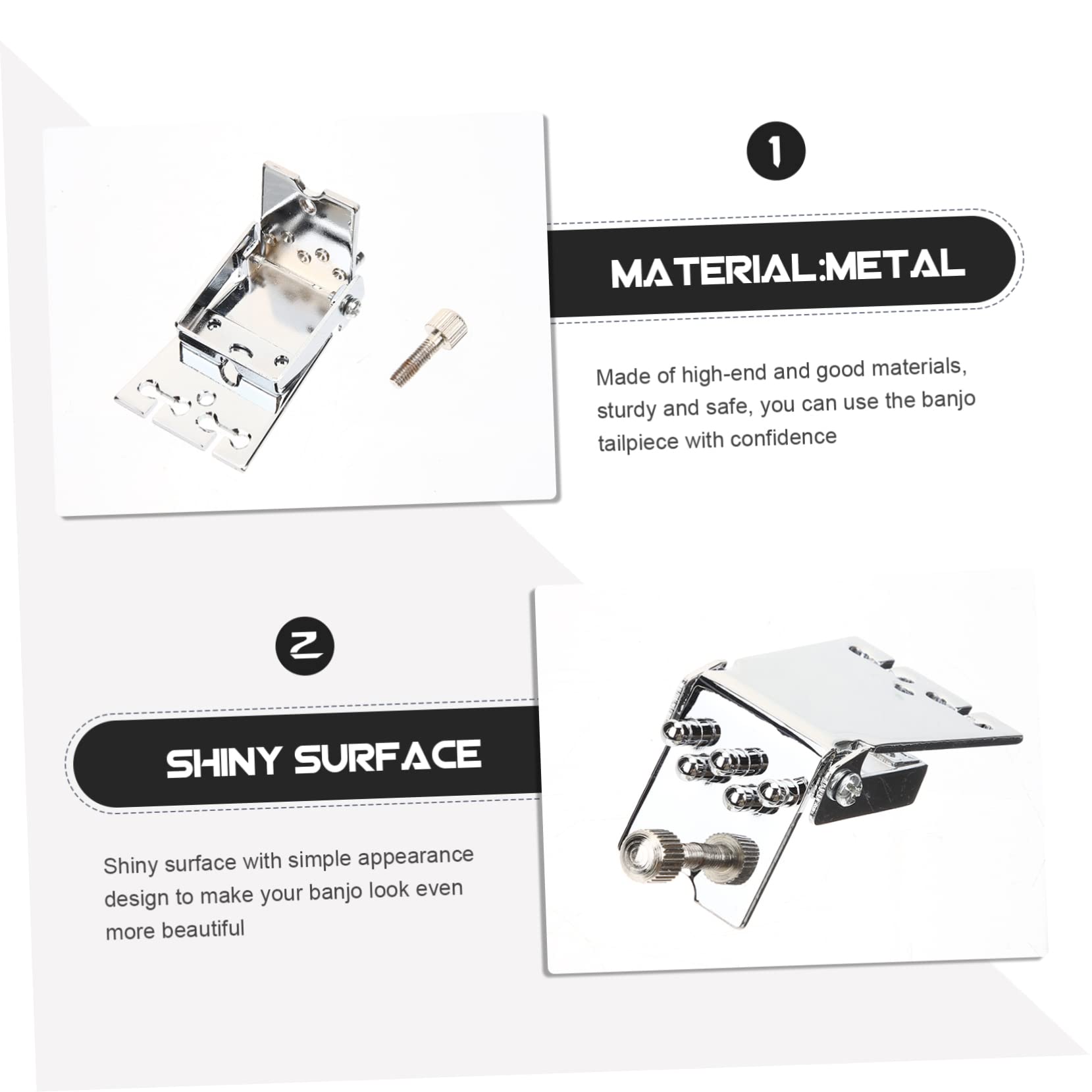Toyvian 3stücke Metal Banjo Tailpiece Saiter Banjo Zubehör Langebige Und Korrosionsbeständige Konstruktion Installieren Silberne Ausführung