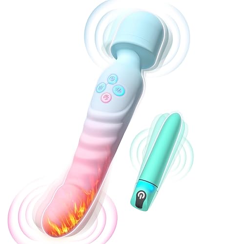 G Spot Vibrator Wand & Bullet Vibrator Set - Vibrators Sex Toys for Women, Clitoral Stimulator Dildo with 7 Vibrating Modes, Waterproof Heating Wand Massager, Adult Sex Toy for Female and Couples