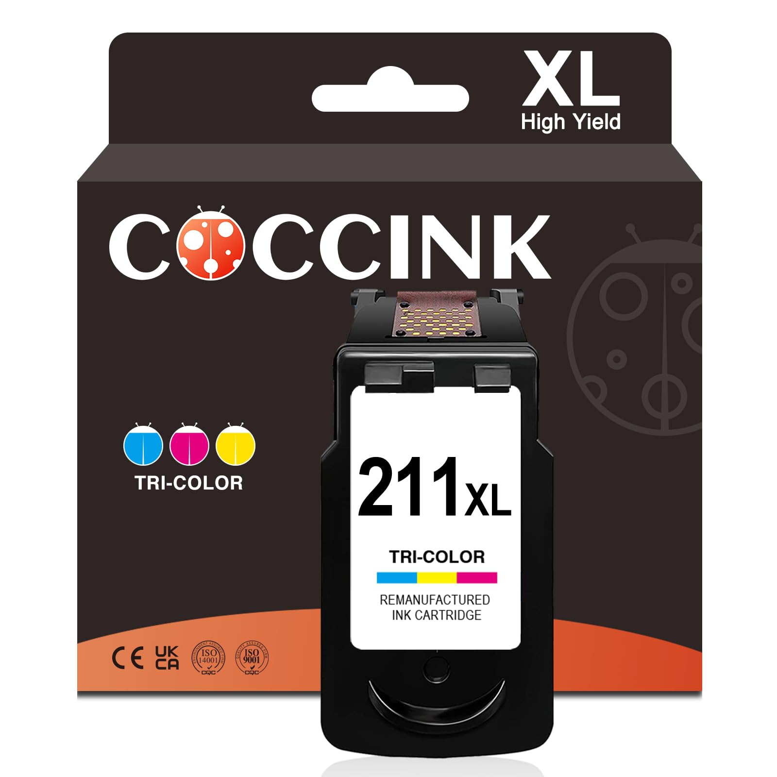 COCCINK 211XL Color Ink Cartridge for Canon pixma MP230 MP240 MP250 MP280 MP480 MP490 MP495 MX340 IP2702 MX320 MX330 for Canon 211 XL CL-211 Printer