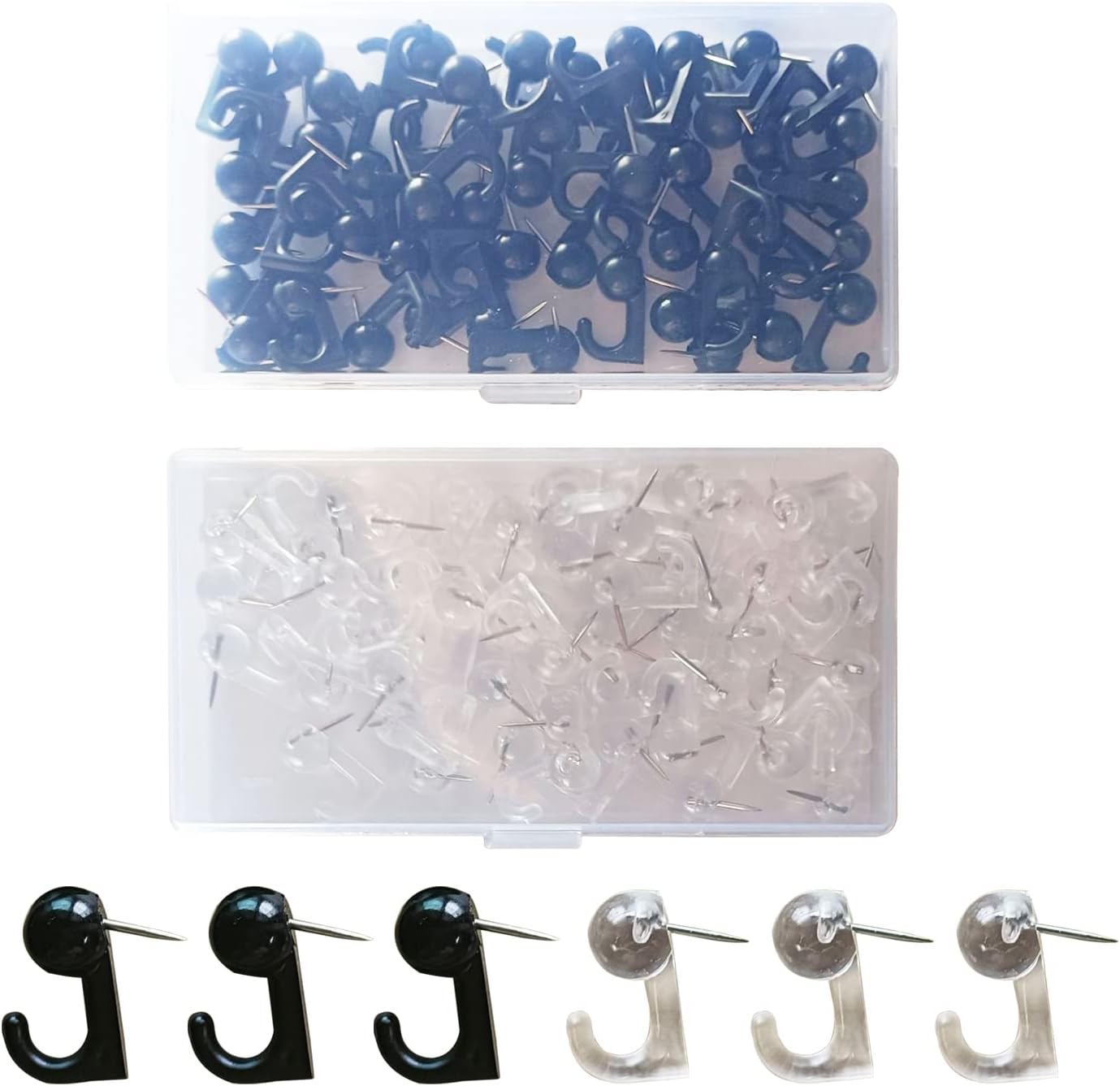 2 Boxes Push Pin Hooks Bulletin Board Hooks Round Headed Pins Tacks for