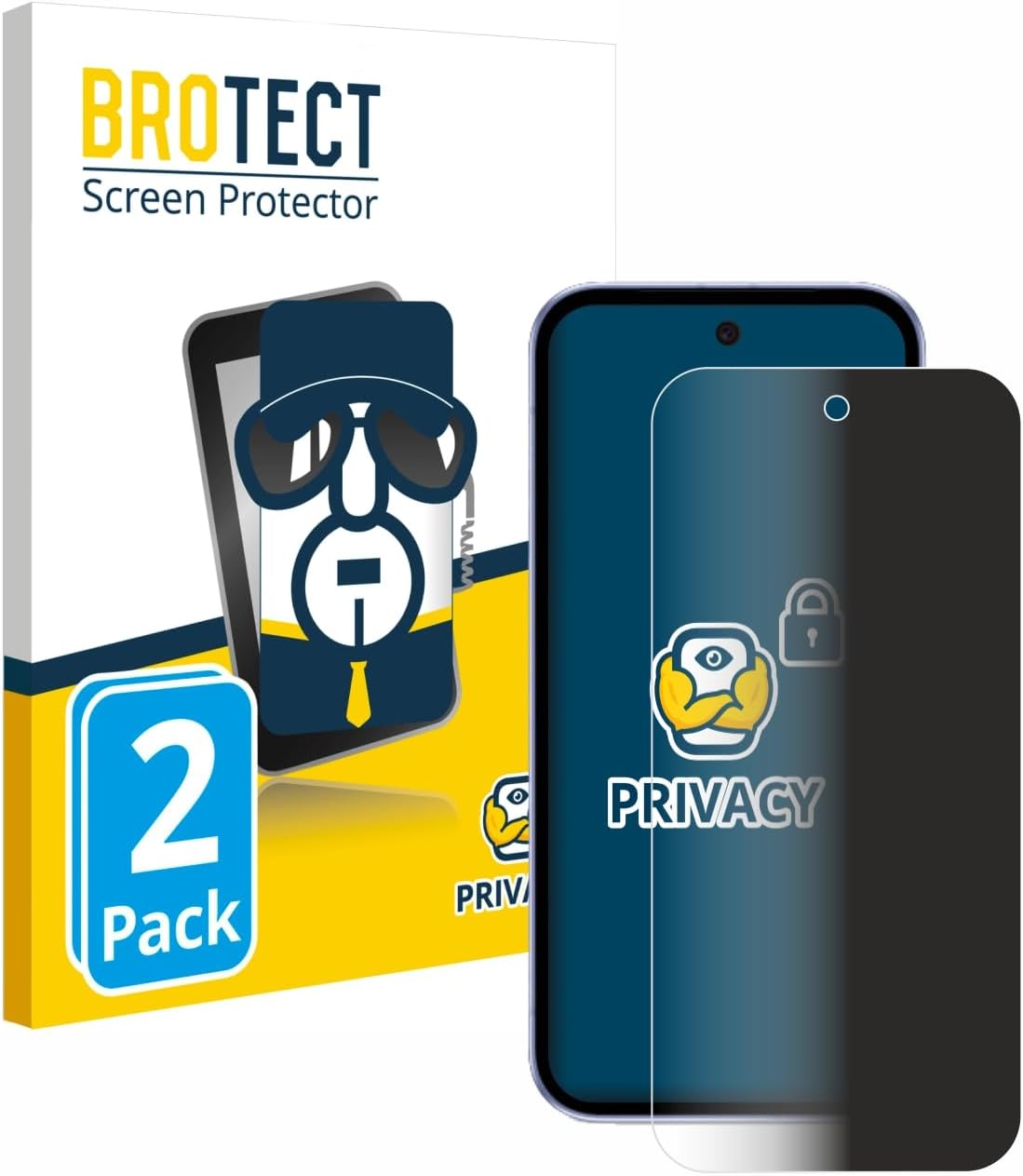 brotect (2 Pack Privacy Screen Protector Compatible with Google Pixel 9a [Anti-Spy, Protection-Film, Blue Light Filter]