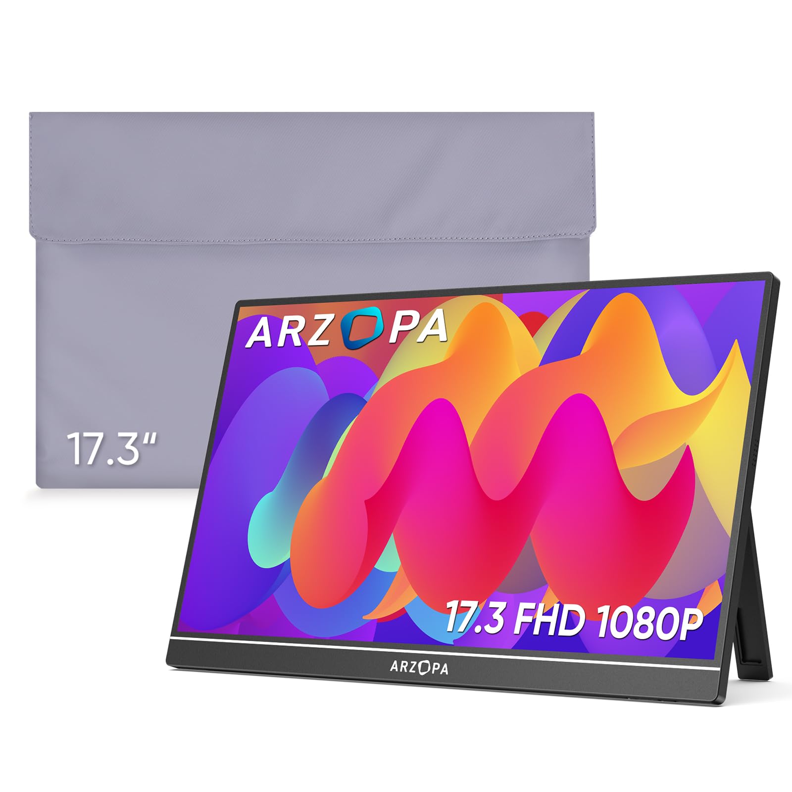 Amazon.com: ARZOPA Portable Monitor & Sleeve, 17.3'' 1080P FHD
