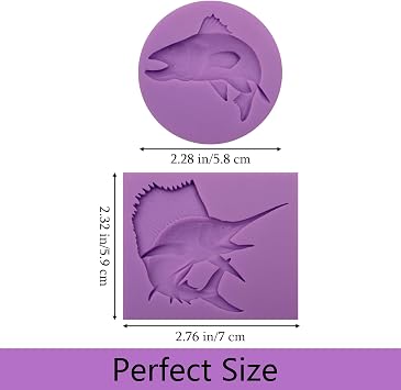 Infovox Silicone Fish Molds, 2 Pack, Ocean Fondant Molds for Cake Decoration Cupcake Topper Chocolate Candy Gum Paste Polymer Clay